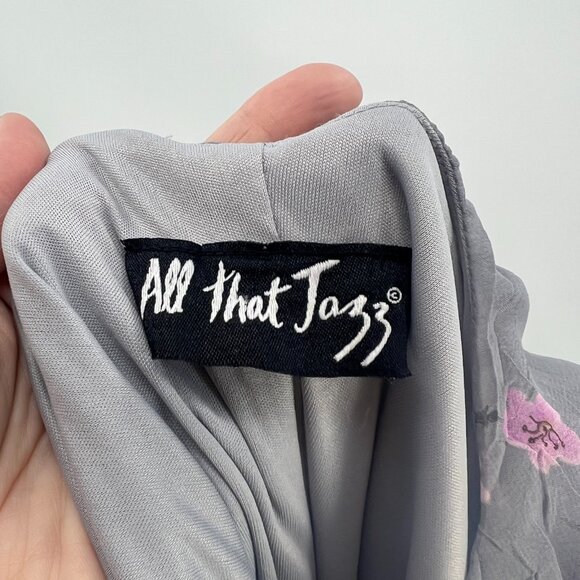 Vintage Y2K All That Jazz Blue Crinkle Floral Print Maxi Dress Women's Small - Picture 7 of 7